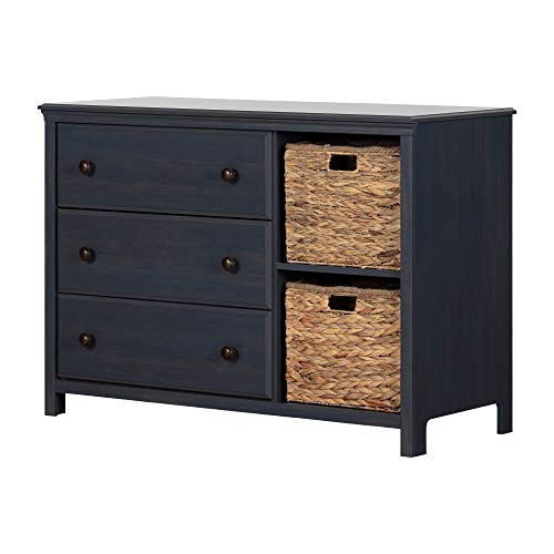 South Shore Cotton Candy 3-Drawer Dresser With Baskets-Blueberry #TOP2