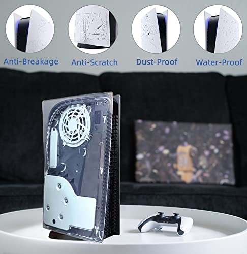 Image of Disc Edition Clear Face Plates Cover Skins Shell Panels for PS5 Console, Accessories for PlayStation 5 Protective Replacement Faceplates Dustproof Anti-Scratch (Transparent)