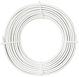 Merriway BH01524 2-Core Flat Flex Cable, 2192Y 0.75mm White, 10 Metres (33 feet)