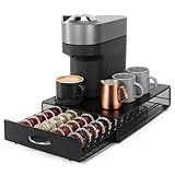 Grande capacité de rangement: Tiroir de rangement des capsules de café de grande capacité pouvant contenir jusqu'à 40 capsules Vertuoline