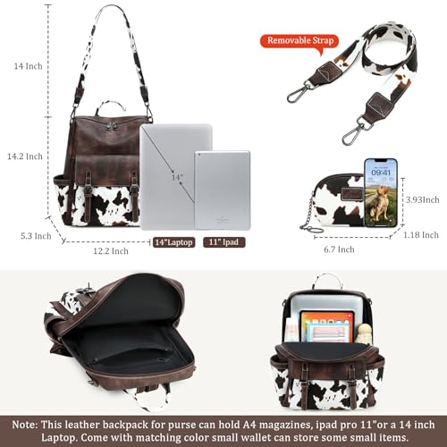 Image of AGLOD Backpack Purse for Women PU Leather Back Packs Designer Ladies Shoulder Bag Fashion Faux Work Travel Handbags