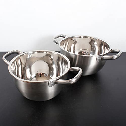 OSALADI Panela quente Shabu Shabu de aço inoxidável para indução, fogão a gás, panela de sopa dupla