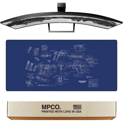 Glisse lisse avec le tapis de souris de précision MPCO Browning 1911 lavable 91x43cm