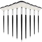 9 Pieces Facial Fan Mask Brushes, Soft Facial Applicator Brushes Tools for Peel Glycolic Makeup for Mud Cream(Black and Silver)