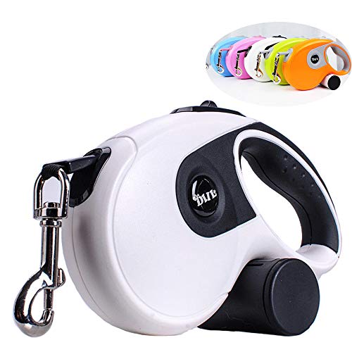 Galaxer Correa para Perros, 5M Mascota Correa Retractil de Nylon para Perro Correa Extensible con un Botón de Rotura y Bloqueo y Cómodo Agarre de la Man para Entrenar a Pie o Trotar