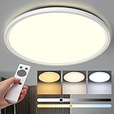 LED Deckenleuchte, Aisutha 24W 3200LM Deckenlampe LED Deckenleuchte Flach Dimmbar mit Fernbedienung, 3000K-6000K, 2.4cm Ultra Dünn Schlafzimmer Lampe für Wohnzimmer Kinderzimmer Küche Badezimmer