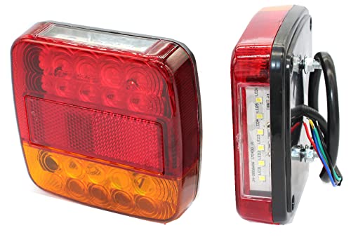 LEVANLIGHT Pair 26LED Trailer Lights Taillight Stop Indicator 4WD Boat Truck IP65 With Plate LED