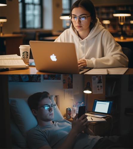 Image of YIMI Mens Blue Light Glasses Men Computer Gaming BlueLight Blocking Glasses Metal Anti Eyestrain Clear Lens Eye Protection