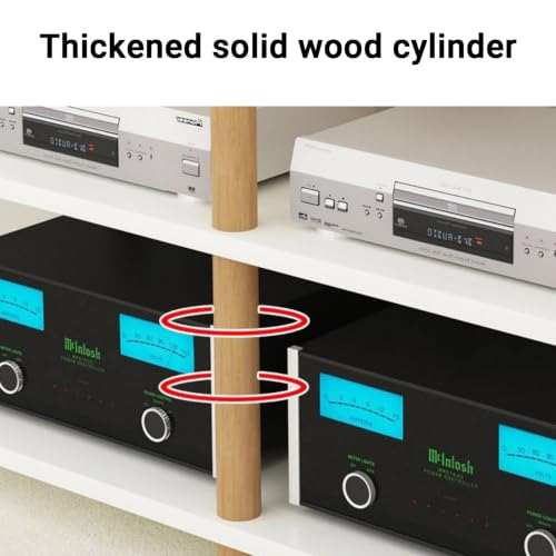 Rack AV de madera maciza Type C: mueble para amplificador con estantería de 4 capas 5