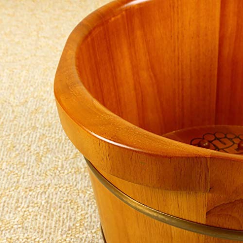Balde de spa para pies de madera con masajeador miniatura 5