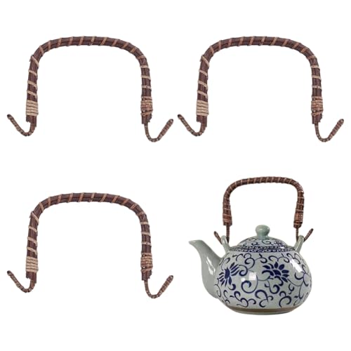 PH PandaHall 4pcs Rattan Metal Teapot Handle Replacement Bendable Handle