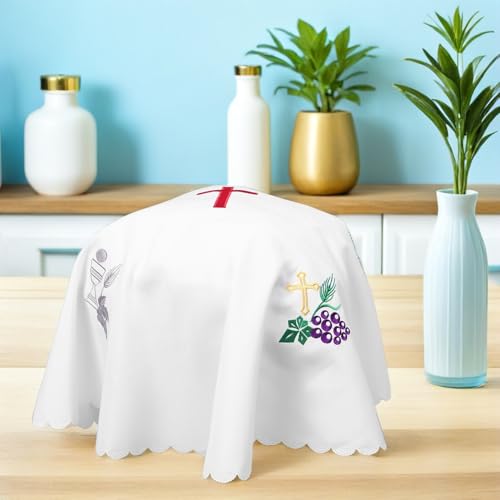 Mantel de comunión elástico y ajustable para mesas redondas de banquetes 8