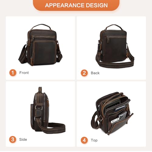 Vintage Leather Mens Purse Small Crossbody Messenger Bags for Men Shoulder Satchel Handbags for Travel and Work4
