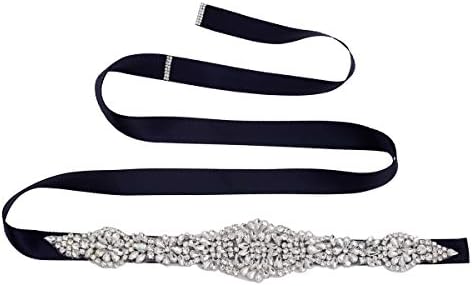 Yanstar Wedding Bridal Belt with Rhinestone Crystal Wedding Dress Belt Handmade Wedding Belts and Sashes