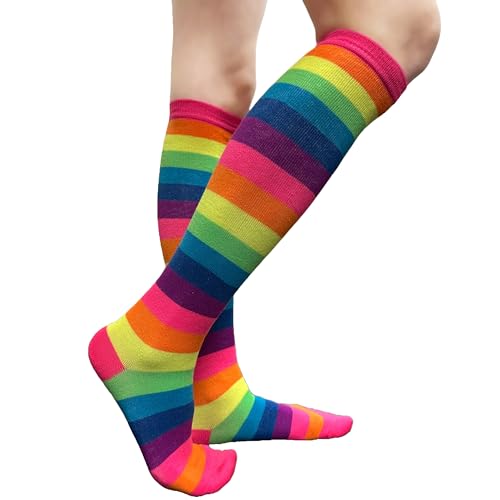 Image of SocksKnee Women Multi-Pack Colorful Variety Design Assorted Activewear Knee-High Stocking Socks, 9-11