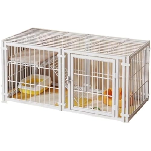 ペットケージ 犬小屋 屋根付き ペットサークル EnergyDeer 扉付き 猫 ウサギ ケージ 複数飼育 脱走防止 組み立て簡単 室内 屋外 シンプルデザイン (150×50cm,a)