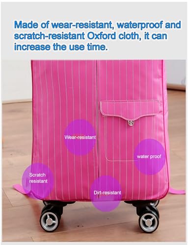 Rolling Duffle Bag with Wheels - Large Capacity Waterproof Travel Bag | 360° Spinner Wheels & Telescopic Handle | Carry-On Weekender for Men & Women(Style6,Medium)4