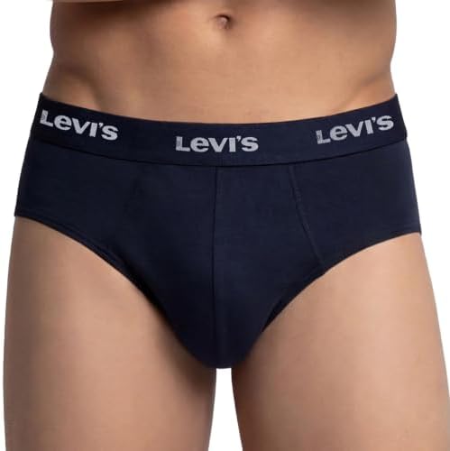 Levi's 009 Neo Brief for Men | 100% Pure Cotton | Solid Men's Underwear | Breathable | Branded Outer Elastic Anti-Roll Waistband | Extra Supportive Gusset | Dual Layer 3D Pouch | Tagless | Pack of 1