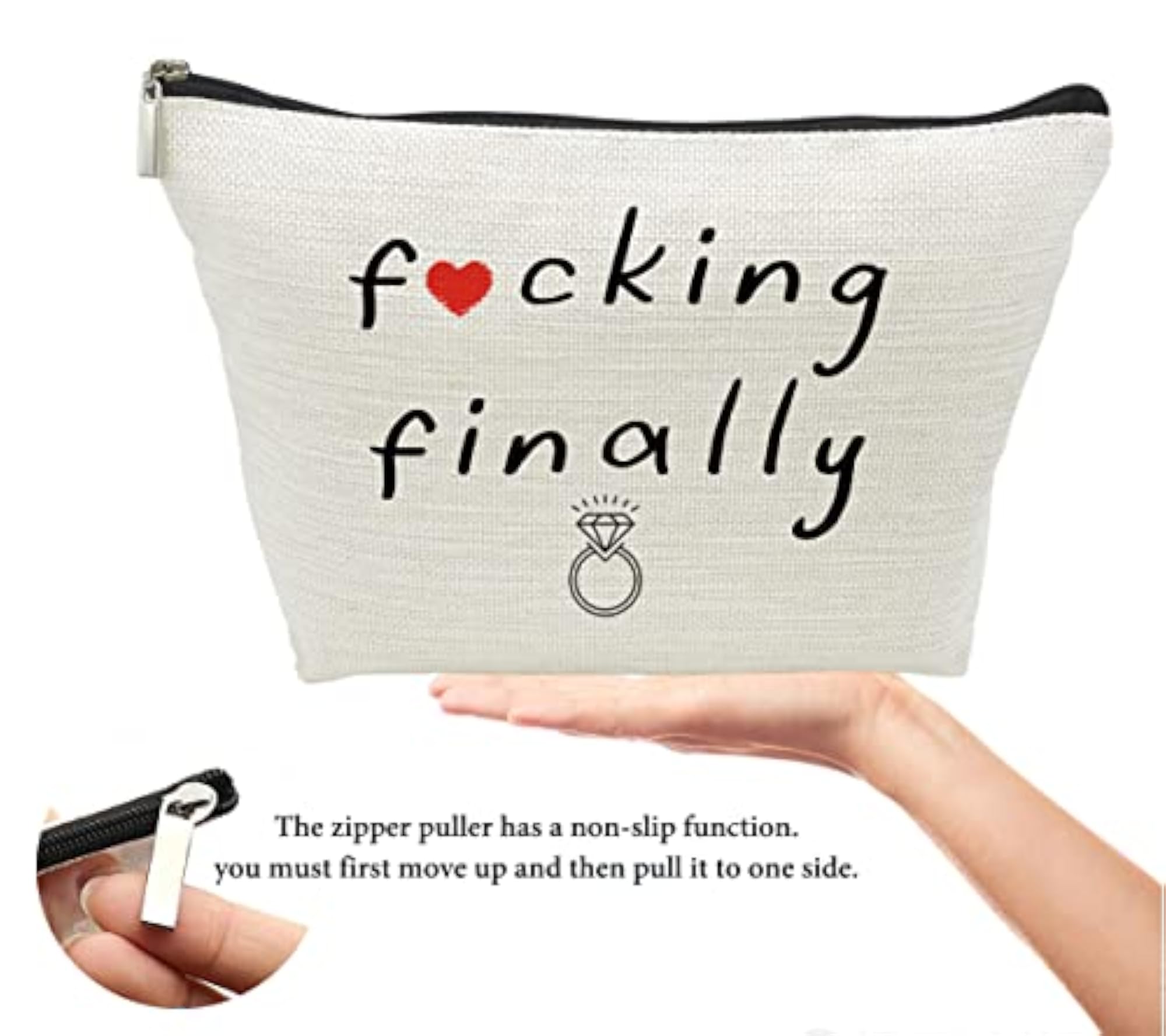 Funny Engagement Gift Makeup Bag for Bride to Be