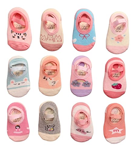 Kit 4 Pares Meia Sapatilha Antiderrapante Bebê Menina Infantil 0 A 10 Anos