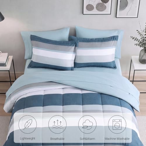 Image of Monbix Full Size Comforter Sets - 7 Pieces Bed in a Bag Full Bedding Set