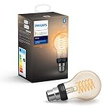 Philips Hue Ampoule LED Connectée White Filament B22 Forme Stetard Compatible Bluetooth, fonctionne avec Alexa, Google Assistant et Apple Homekit