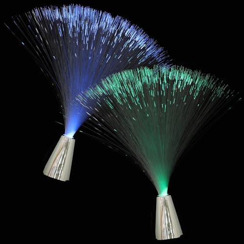 Lurrose Led Fiber Optic Light Optic Fiber Light Fiber Optic Lamp Led Colourful Changing Fibre Fiber Optic Fountain Night Light Calming Lamp Christmas (2 Pieces)