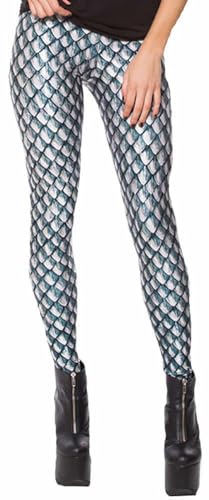 Sister Amy Girl Fashin Fish Scale Printed Ankle Elastic Tights Legging