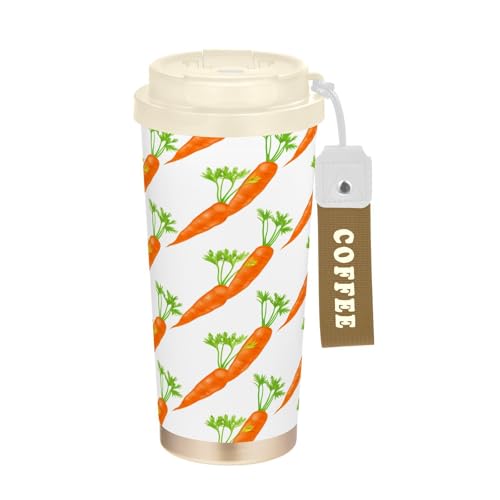 Flradish 17 Oz Orange Carrots Stainless Steel Tumbler, Reusable Double