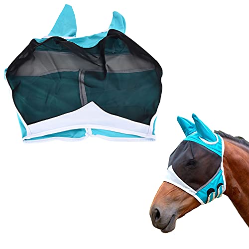 Máscara de cavalo respirável universal ajustável elástica repelente de moscas protetor de cobertura