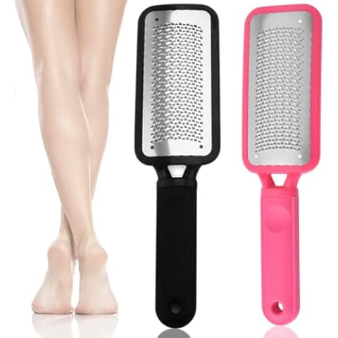 2 Pack Professional Foot Files for Hard Skin Foot Scraper Hard Skin Remover Stainless Steel Foot Callus Remover Foot Grater for Dead Skin Hard Skin Tough Skin Cover