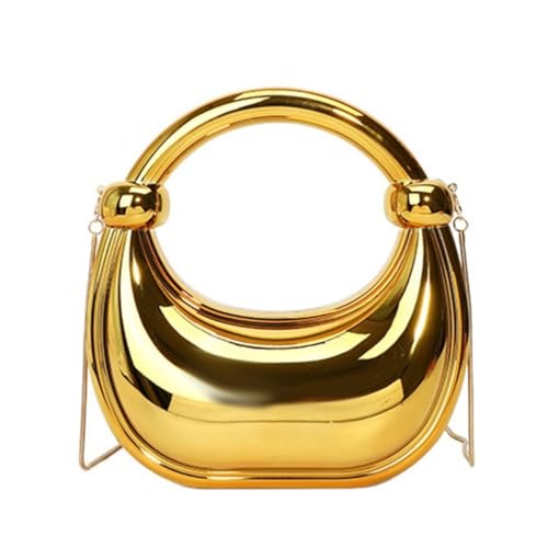 Image of Acrylic Evening Clutch Purse Top-handle Moon Hobo Bag, Elegant Marble Handbag for Wedding Cocktail Party