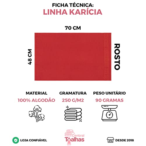 Toalha de Rosto 70x48cm 90 Gramas Enxuta - Karícia (Verde Mar)