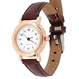 Healvian Reloj de Mujer Pequeño Correa de Cuero Marrón y Esfera Elegante, Diseño Simple y Cómodo para Cualquier Ocasión o Obsequio Especial