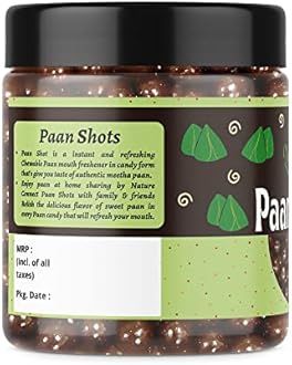 Nature Connect Paan Shots (Instant Paan, Mouth Freshener, Mukhwas) Pan Flavor Candy | Shots Pan Laddu - [Jar Pack] (300gm)