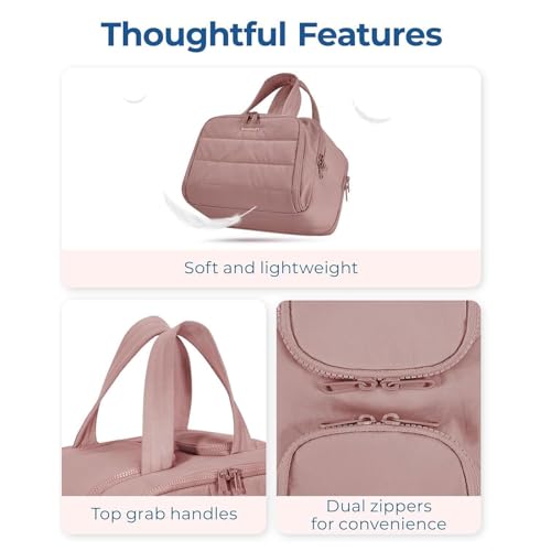 Convely Toiletry Bag, Travelfree Toiletry Bag, 4 in 1 Waterproof Travel Storage Bag, Large Compartment with Handle, Easy to Carry and Clean (Purple)4