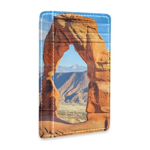 Arches National Park in Utah leather wallet slim With Cash Slot RFID Blocking card case wallet for Men and Women