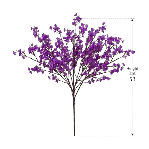 Image of CURATED CART Artificial Flowers Bunch, Baby's Breath Gypsohila Flowers, 1 Bunch for Vase Pot, Home Decoration, Living Room, Wedding, Fake Flowers, Color, (Vase Not Included) (Purple)