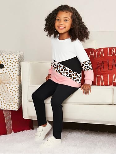 Image of Tween Girl's Letter Print Top + Jogger Pants 2 Piece Outfit Set Kids Clothing, Sizes 6-14 Years