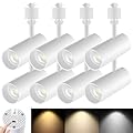 AIBISOD LED Track Lighting Heads, 20W H Track Lighting Heads, 3 Color Temperature Dimmable H Track Light Heads White Fixtures for Accent Task Art, Ceiling Track Spotlight CRI90+ 24° Pack of 8