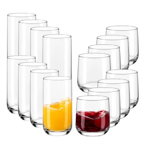 Libbey Ascent Tumbler & Rocks Drinking Glasses Set...