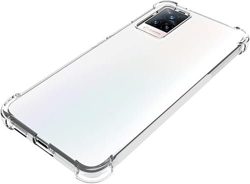 Miniatura 5 de USTIYA Funda para Vivo V21 5G transparente TPU cuatro esquinas funda protectora transparente suave