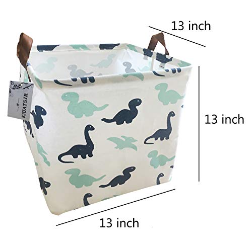 Canvas Storage Bins Toy Basket Collapsible Boxs Chest Organizer Water-Resistant Nursery For Edroom, Closet, Kid's Toys, & Laundry (Dinosaur) #TOP1