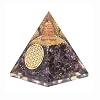 Agate Mart Amethyst Orgonite Pyramid Crystals Pyramid for Positive Energy And Meditation Yoga Positive Energy Crystal That Promotes Wealth, Prosperity and attracts Success