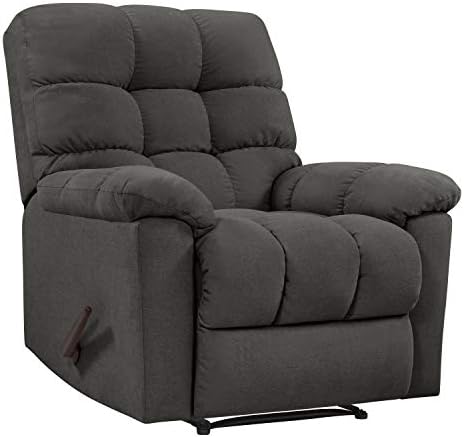 Domesis Gresham - Cotton Wall Hugger Reclining Chair - Plush Low-Pile, Dark Gray