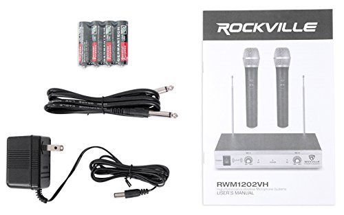 Rockville Rwm1202Vh Vhf Wireless Dual Handheld Microphone System/Metal Receiver #TOP7