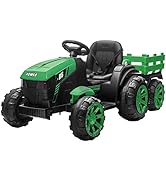 OTTARO Kids Ride on Tractor, 12V 7AH Battery Powered Electric Tractor with Large Trailer, Remote ...