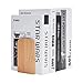 Wood Bookends Wooden Book Ends for Shelves Natural Beech Wood Anti-Skid Book Stand for Office Home Desk Office Supplies.