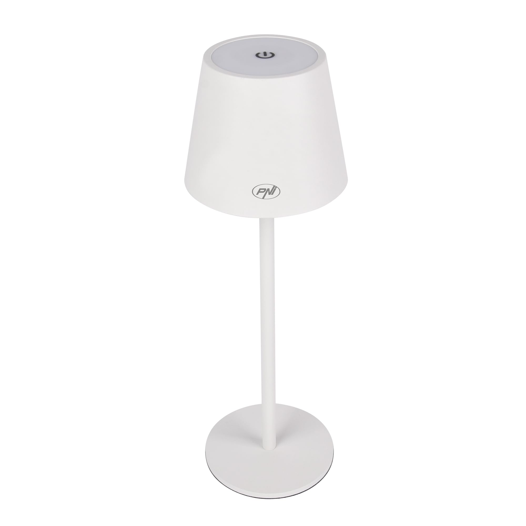 PNI LT04W Table lamp with 2.5W LED, 1200 mAh Battery, USB-C Charging, 150 lumens, 3000K Warm White Light, Touch Button, dimmable, White Color