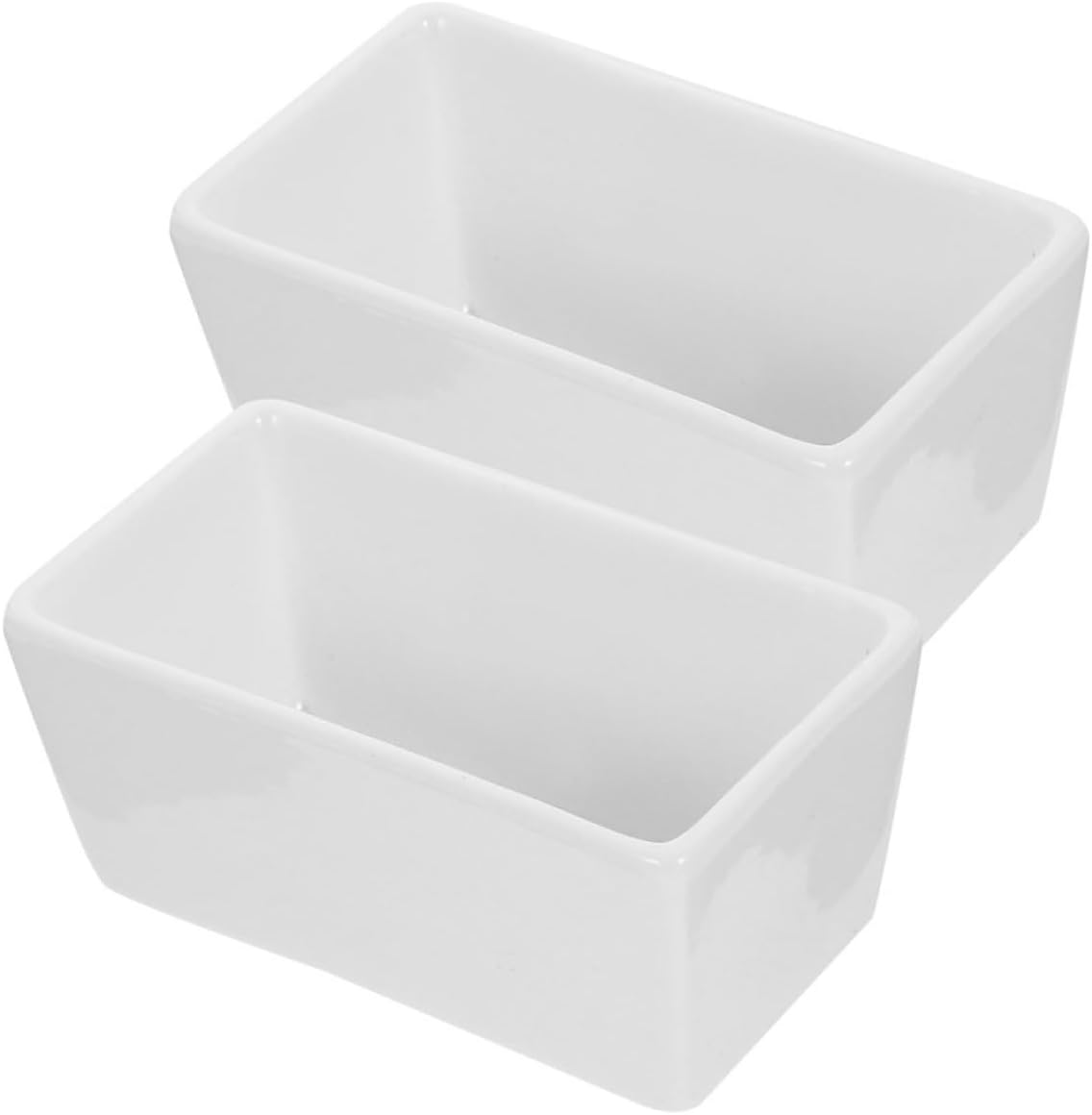 2pcs Ceramic Sugar Bowl for Coffee Sugar Kitchen Storage Airtight Containers Rectangular Shape